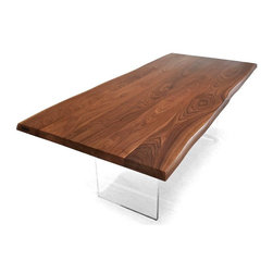 Natural Edge Walnut and Plexi Dining - Dining Tables