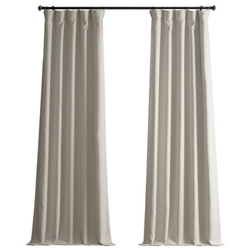 Faux Linen Darkening Curtain Single Panel, Birch, 50"x108"