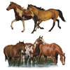 Wild Horses Pony 24pc Self-Stick Wall Accent Stickers Set