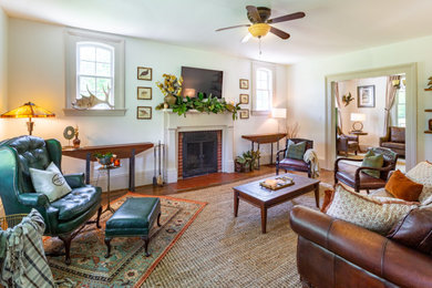 Example of a mountain style living room design in Other