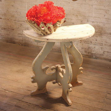 Wooden Demi Lune Side Table