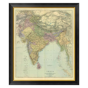Composite India 1901 Framed Digital Print By Edward Stanford 24x26 Traditional Prints And Posters By Global Gallery