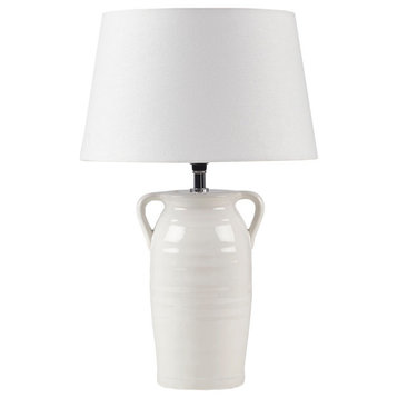 INK+IVY Everly Ceramic Table Lamp with Handles, White