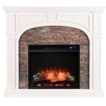 Tanaya Electric Fireplace - White