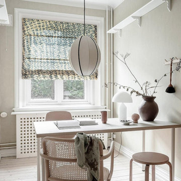 Camel and Dark Gray Quick Fix Washable Flat Fold Roman Shades, Window Blinds