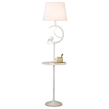 Cortaillod | Creative American Style Floor Lamp With Deer, White