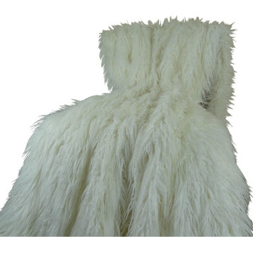 Plutus Mongolian Faux Fur Throw Blanket, 60x90