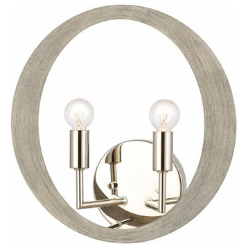 2 Light Wall Sconce In Modern Style-12 Inches Tall and 12 Inches Wide - Wall