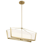 Kichler - Kichler Calters 38" LED Linear Chandelier 52293CGLED - Champagne Gold - The Calters 38 inch LED Linear Chandelier features a tapered lantern design with Champagne Gold Finishes and clear acrylic light-guide panels fearing a dotted pattern for a classic modern design.