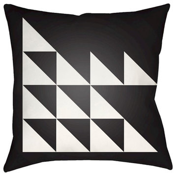 Modern by Surya Poly Fill Pillow, White/Black, 18' x 18'