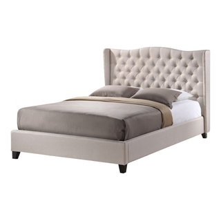 Baxton Studio Norwich Gray Linen Modern Platform Bed King