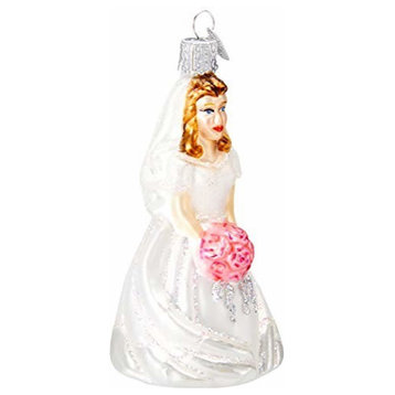Old World Christmas Collection- Glass Blown Ornament: Bride-Brunette, 10226