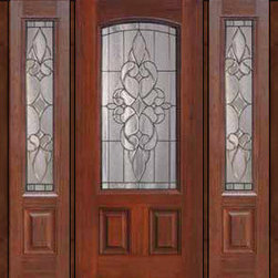Prehung Sidelites Door 80 Fiberglass Courtlandt Arch Lite Glass - Front Doors