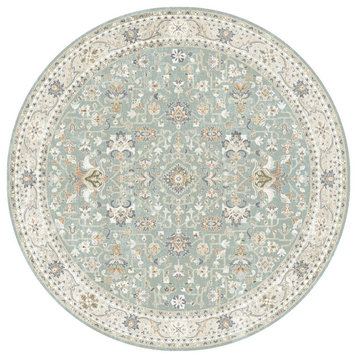 Windsor Manchester Traditional Area Rug, Blue, 5'3" Round