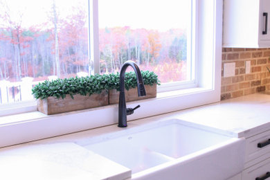 Inspiration for a transitional home design remodel in Boston