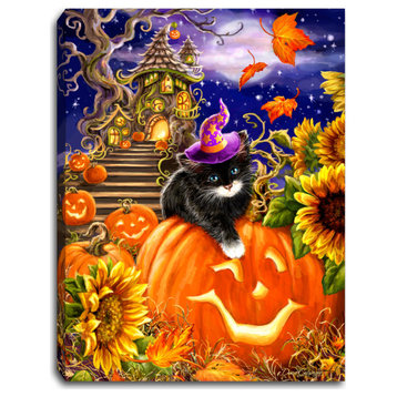 "Halloween Kitten" 8x6 Lighted Tabletop Canvas