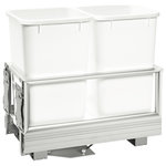 Rev-A-Shelf - Aluminum Pull Out Trash Container With Soft Open/Close, 12.25", 27 qt./6.75 gal - Looking for a sturdy, attractive pull out waste container that is perfect for any kitchen, look no further than this American made product. This fully assembled aluminum construction frame will not only close softly, but it will also assist you when opening your unit with its patented slide and dampener system.   All of the 5149 series also includes a 4-way adjustable door mount bracket that will finish off your installation by attaching your own cabinet door for easy operation. Available in various colors, widths and heights.