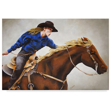 Carol J Rupp 'Cowgirl' Canvas Art, 19"x12"