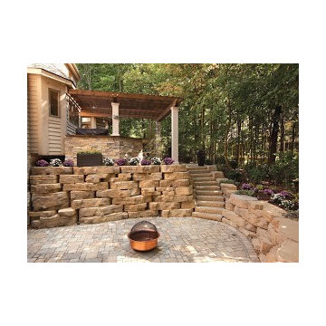 Wall Stone and Patio Area
