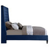 Fritz Velvet Upholstered Bed, Navy, King