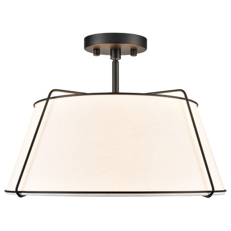 Light Society Emilio Ceiling Light, Black/White