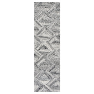 Safavieh Abstract Collection, ABT607 Rug, Grey/Black, 2'3"x8'