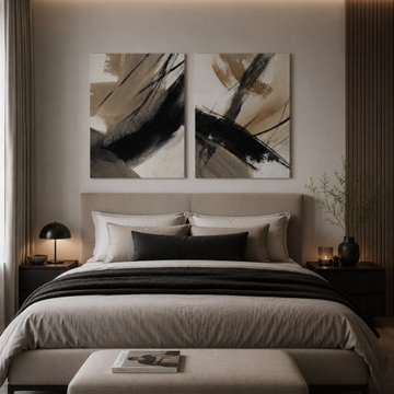 Organic Modern Canvas Wall Art Set – Earth Flow & Brush Rhythm