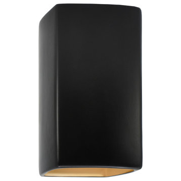 Ambiance Small Rectangle Open Top & Bottom, Outdoor, Wall Sconce, Incandescent, Carbon Matte Black/Champagne Gold