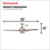 Honeywell Eamon Modern Ceiling Fan With Light and Remote, 52", Brushed Nickel