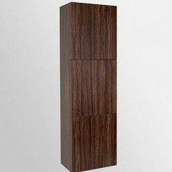 Fresca Walnut Bathroom Linen Side Cabinet w/ 3 Large Storage Areas FST8090GW - Bathroom Cabinets