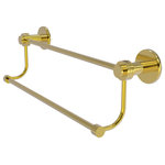 Allied Brass - Mercury Collection 24" Double Towel Bar, Unlacquered Brass - Add a stylish touch to your bathroom decor with this finely crafted double towel bar. This elegant bathroom accessory is created from the finest solid brass materials. High quality lifetime designer finishes are hand polished to perfection.