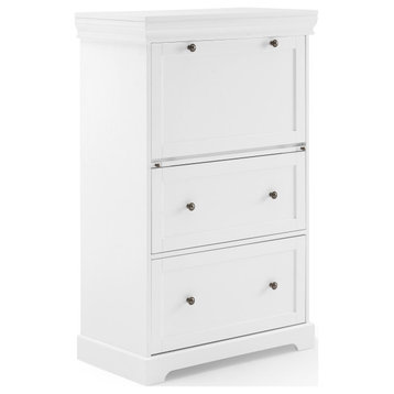 Crosley Furniture Alena 2-Drawer Traditional Wood Secretary Desk in White