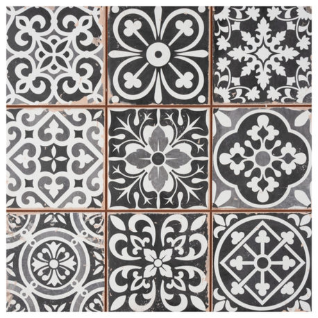 Faenza Ceramic Floor and Wall Tile, Nero