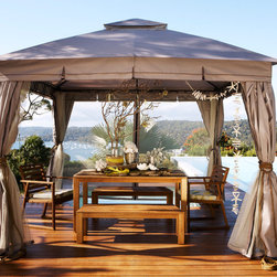 WATTLE 1.5M DINING SETTING & GAZEBO - Outdoor Dining Sets