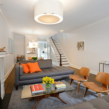 Contemporary townhouse centrally situated on one of Hoboken’s finest blocks.