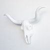 Faux Longhorn Skull Mini, White