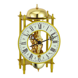 Bonn Skeleton Table Clock Black Traditional Desk And Mantel