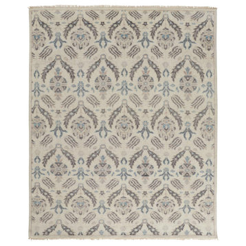Weave & Wander Bennet Beige 7'9"x9'9" Hand Knotted Area Rug