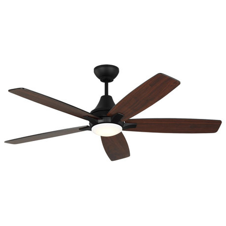 Monte Carlo Lowden 52" Ceiling Fan WithLED Light Kit 5LWDR52MBKD Midnight Black