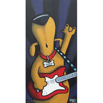 Marmont Hill, "Dogs Rock" by Mike Taylor Painting Print on Wrapped Canvas, 12x24