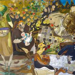 Joyce Garner "apples" 6 x 18' oil - Paintings