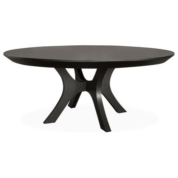 The Ansel Dining Table, 72", Ebony, Transitional, Round