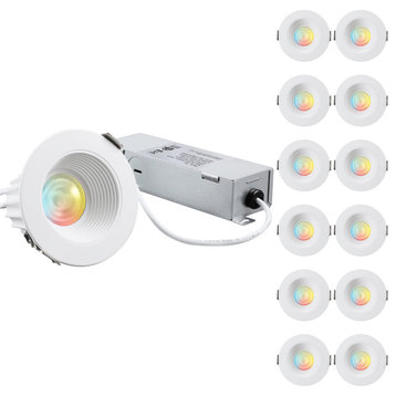 12 Pack 2" LED 5CCT Recessed Light Dimmable, Color Temperature Selectable