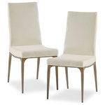 Olliix - Madison Park Captiva Dining Chairs with Bronze Metal Legs, Set of 2 - Upholstered in a rich, cream fabric, each chair creates an elegant chic touch to your space that reflects your taste and sophistication. Finished with antique bronze, the metal legs have a subtle, refined curve that adds interest to the design.