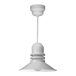 Illumine - 1-Light White Orbitor Shade Pendant with Frosted Glass - Pendant Lighting