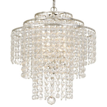 Crystorama Arielle 4 Light Chandelier ARI-304-SA-CL-MWP - Antique Silver