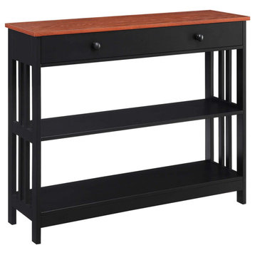 Mission 1 Drawer Console Table With Shelves