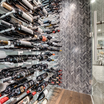 Modern Glass Understairs Wine Wall