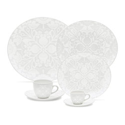 Oxford Porcelains - Oxford Loop Porcelain Dinnerware Set, Lace Collection, 20 Pieces - Dinnerware Sets