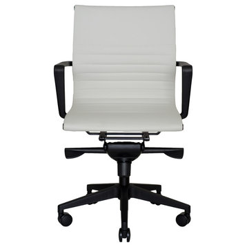 WOBI Bradley Lowback Leather Chair, White